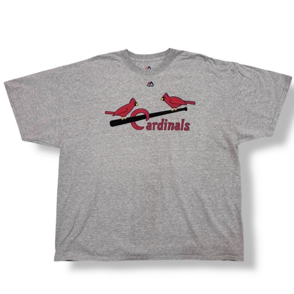 MAJESTIC Red St. Louis Cardinals Stan Musial Name & Number Shirt